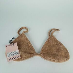 Missguided Tan Triangle Bikini Top